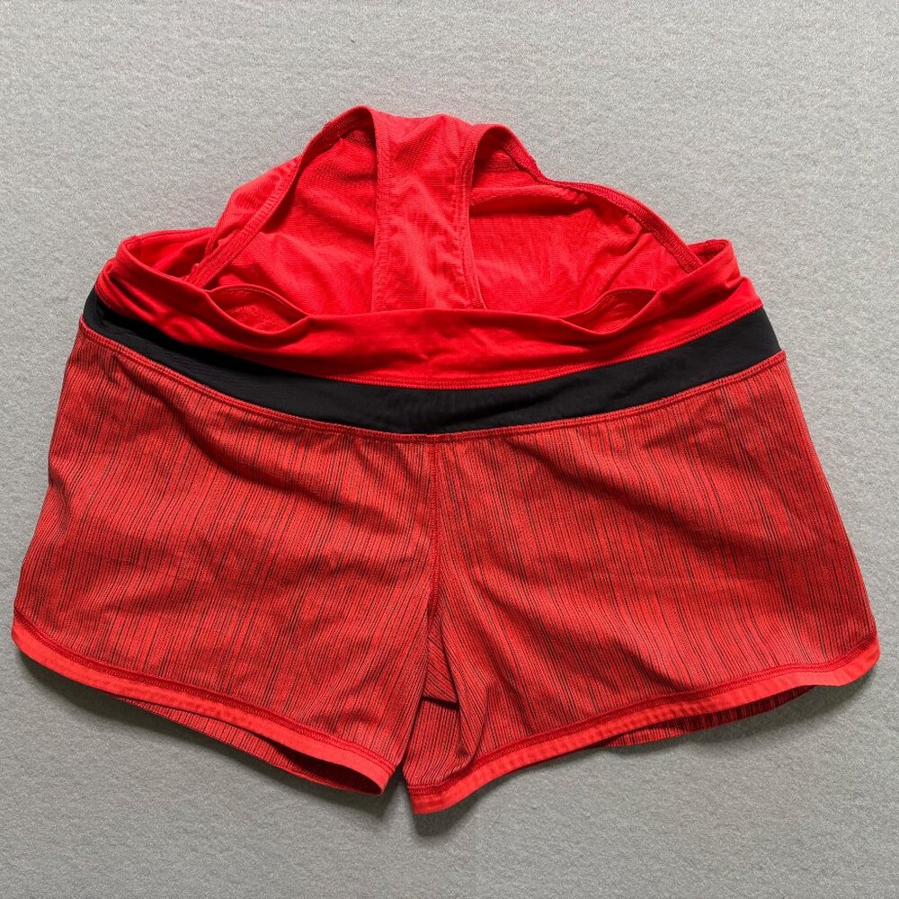 Lululemon Athletica Low Rise Hotty Hot Lined Shorts 2.5” Red w/Black Size 8 - Picture 9 of 10